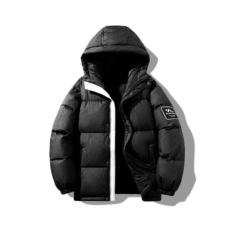 雪中飞新款情侣款短款立领保暖羽绒服时尚简约休闲舒适炫酷潮流 黑色|8056 M 170/88A