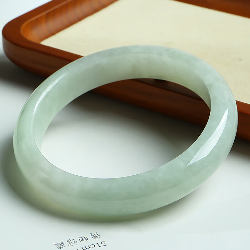 以心参玉 翡翠手镯 女款玉石镯子送妈妈送女友 多口径可选 附送证书