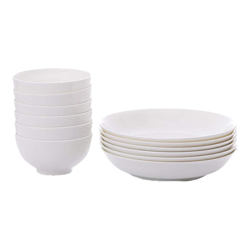 康寧（VISIONS）康寧同款白家用景德鎮(zhèn)骨瓷餐具吃飯?zhí)沾赏朊罪埻氪筇?hào)碗吃面碗釉下 4英寸4個(gè)裝蘸料碗