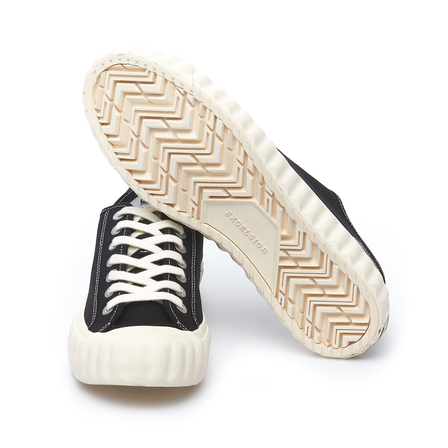 Excelsior饼干鞋官方 泡芙系列运动板鞋黑色休闲鞋厚底帆布鞋女 经典黑 39 (250mm)