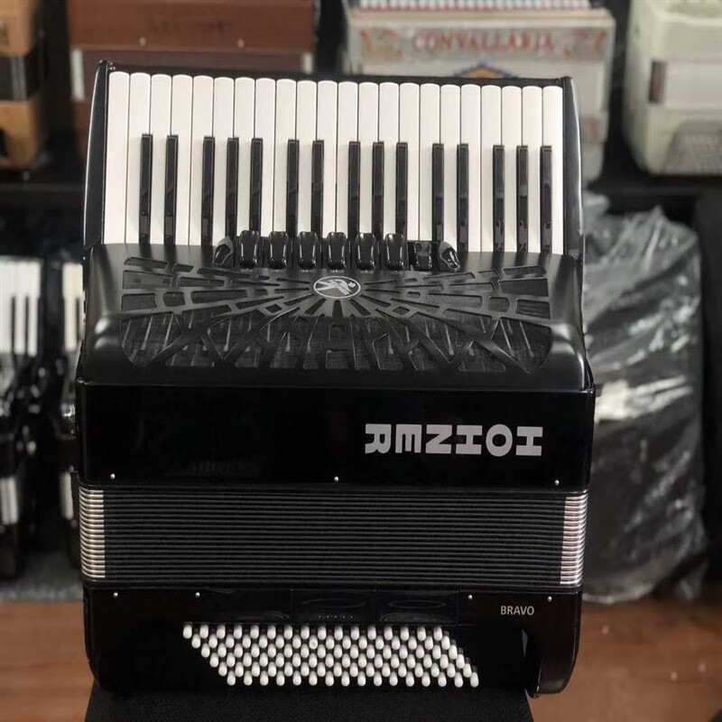 hohner霍纳 bravo系列96贝斯三排簧手风琴 0贝司 黑色96贝斯