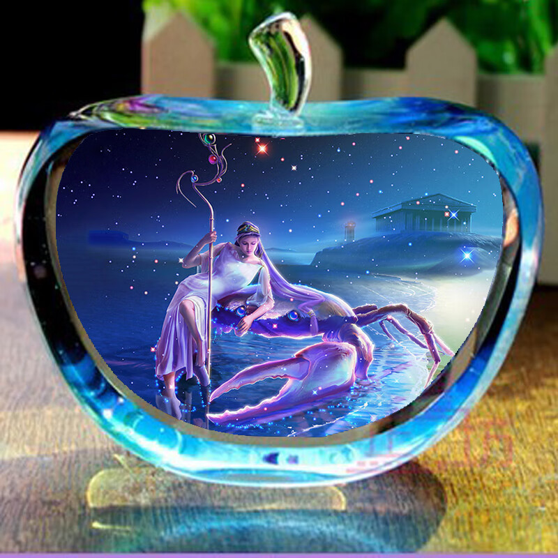 山头林村十二星座梦幻水晶球 水晶苹果球梦幻十二星座38妇女神情人节