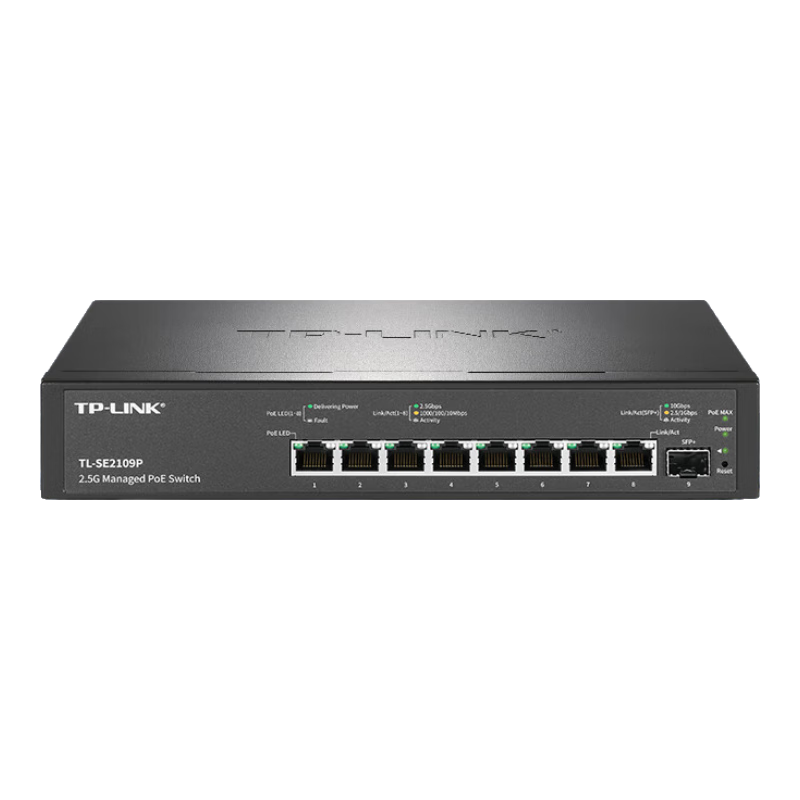 TP-LINK ���׹�+8��2.5GPoE������ ��ҵ�칫����У԰������������� TL-SE2109P 701.1Ԫ(������)