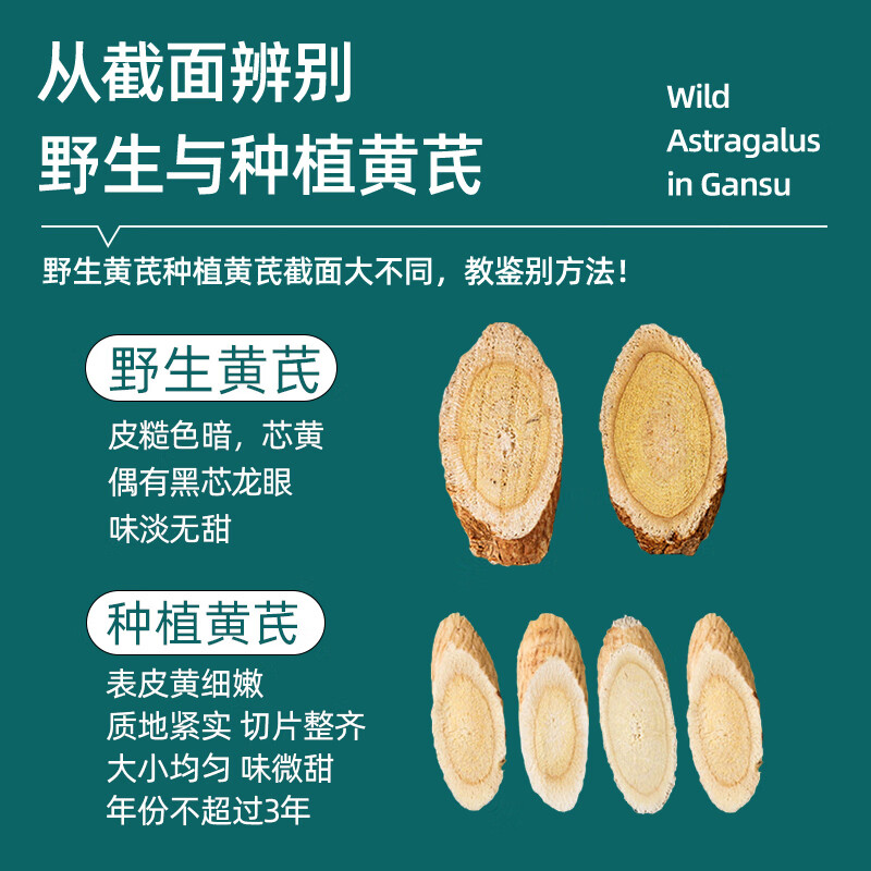 聚和泰 岷县15年野生特级大片黄芪片500g生黄芪炙老北芪党参当归中药材 【15年野生】特大片黄芪 500g*1袋