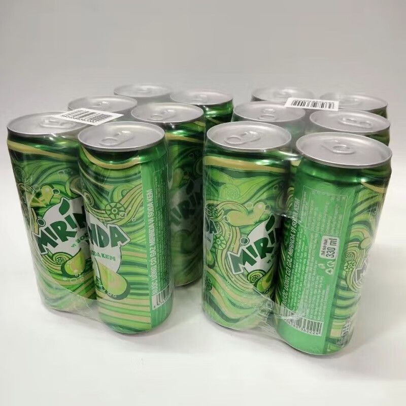 食芳溢越南原装进口饮料soda kem mirinda美年达汽水苏打水320ml罐 12