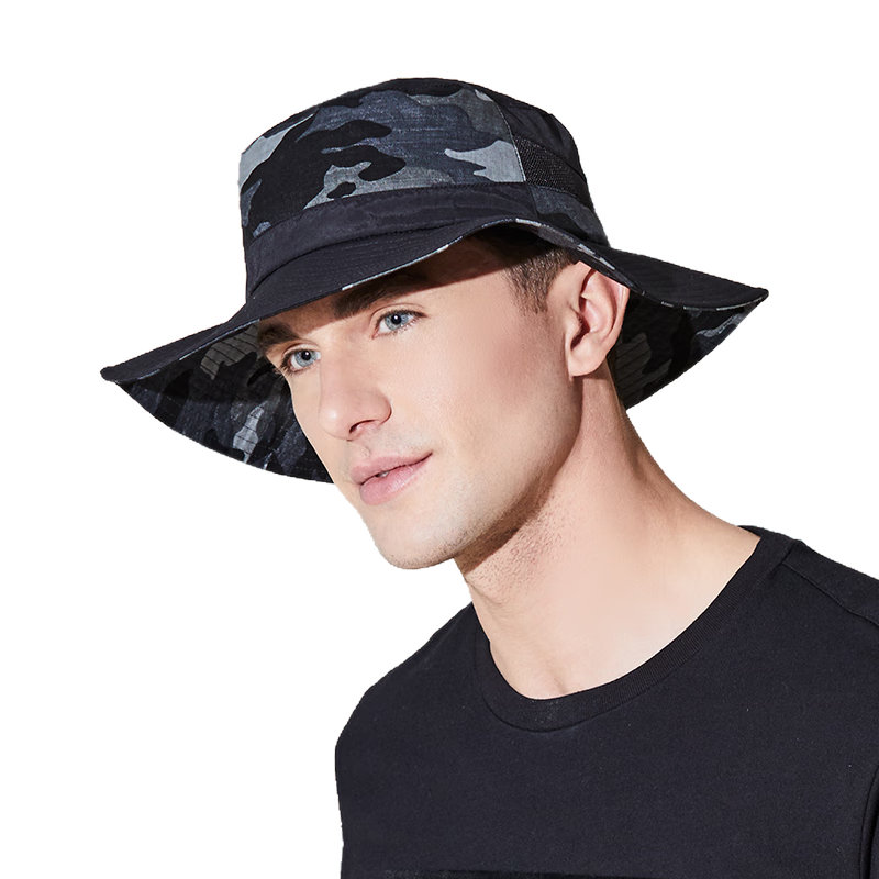 卡蒙（Kenmont）戶外男夏天可折疊防曬遮陽(yáng)帽登山帽速干迷彩親子漁夫帽km-3108 
