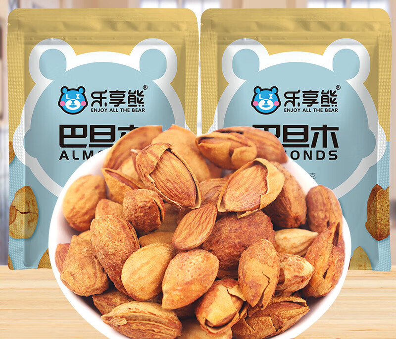 乐享熊巴旦木薄皮散装坚果炒货年货休闲零食果仁烘焙手剥散装 250g