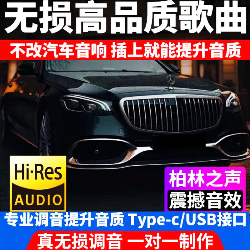 金耳朵汽车载u盘歌曲2024新款热歌柏林之声无损高品质车用专用音乐u优盘 16G【特调版无损1300首】
