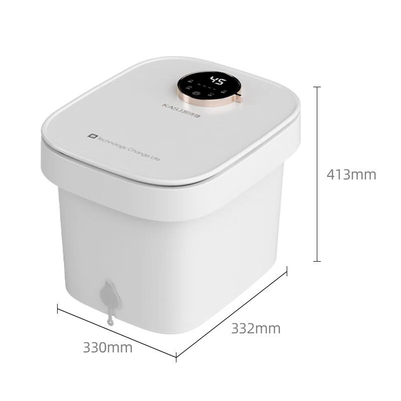 凯诗捷（KASJ）足浴盆自动按摩泡脚桶泡脚盆加热洗脚盆足疗盆送爸妈生日圣诞礼物 【T6旗舰款明月白】可拆卸按摩盘