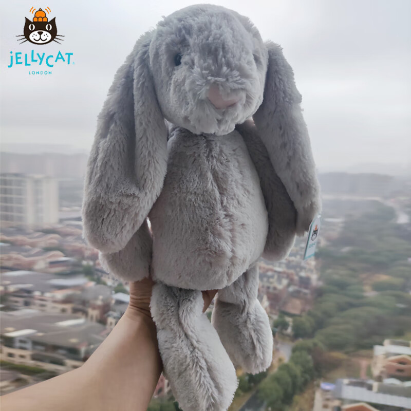 毛绒公仔害羞小兔安抚玩具专柜代购英国品牌 灰色邦尼兔【送收纳袋】