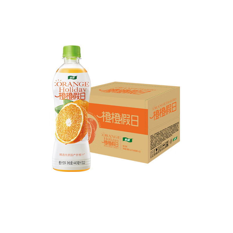 怡宝假日一刻橙橙假日果汁橙汁饮料440ml*15瓶/箱 随机发【25.8月起产 橙橙假日 440mL*15瓶