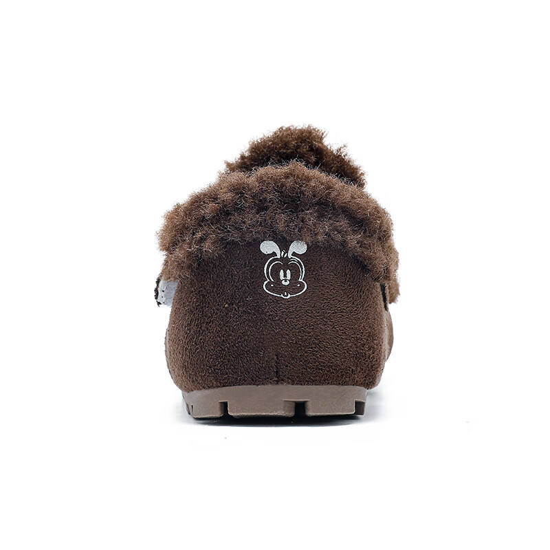 巴布豆（BOBDOG）童鞋男童冬季加绒保暖鞋子2025女低帮舒适休闲鞋时尚儿童勃肯鞋 古树棕 33 适合脚长19.5cm