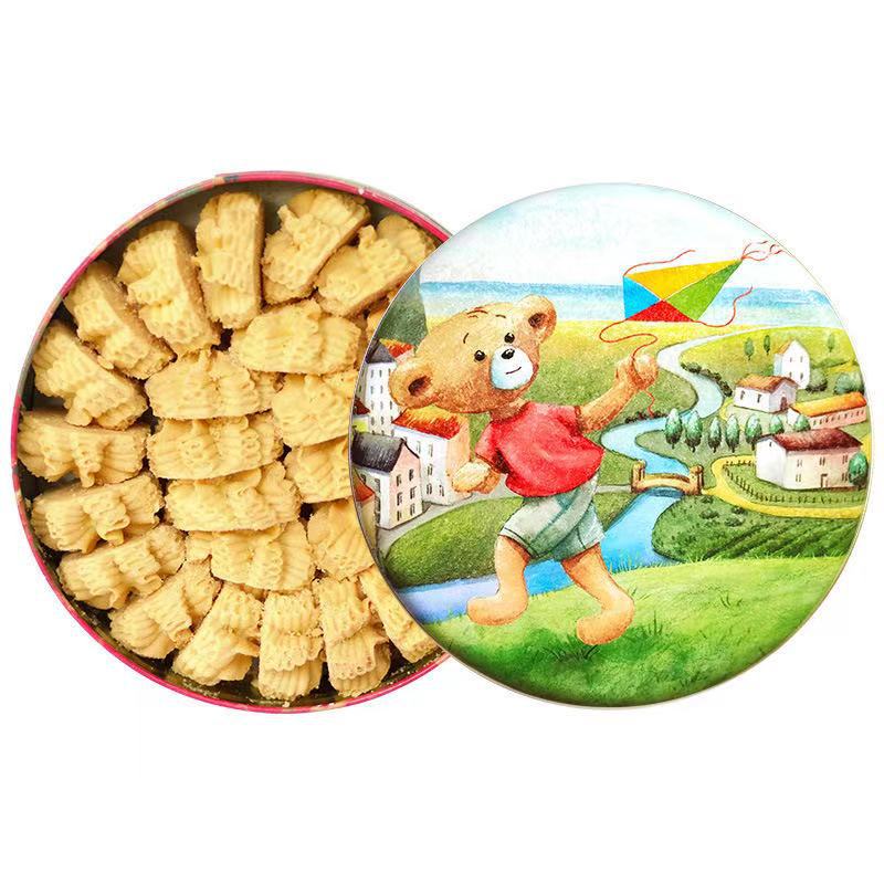 聰明小熊香港聰明小熊手工曲奇餅干禮盒320g二味四味網紅零食新款 香港聰明小熊四味奶油曲奇餅干320g