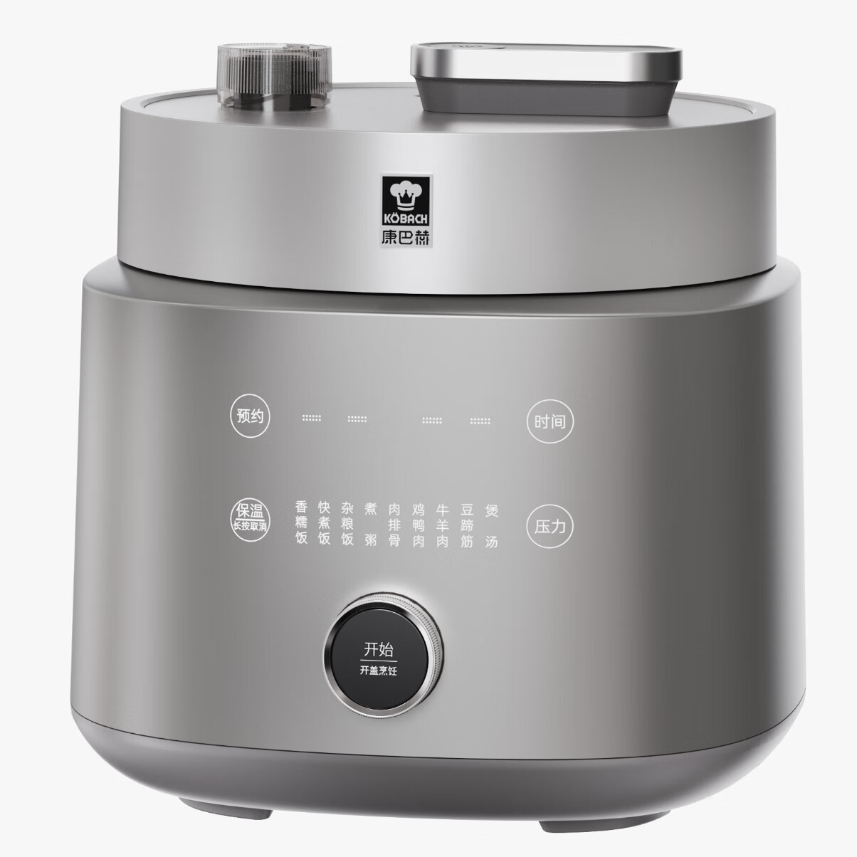 康巴赫纯钛板材电压力锅高压锅电炖锅家用电饭煲智能料理锅家用免排气大容量4-5L多功能锅电饭锅0氟涂层 钛金色 5L 重磅新品-纯钛高压料理锅