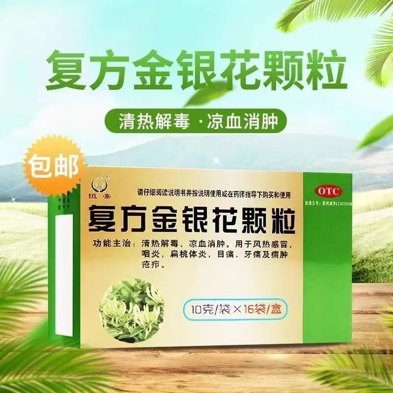 恒帝 复方金银花颗粒 10g*16袋/盒清热解毒凉血消肿用于风热感冒咽炎