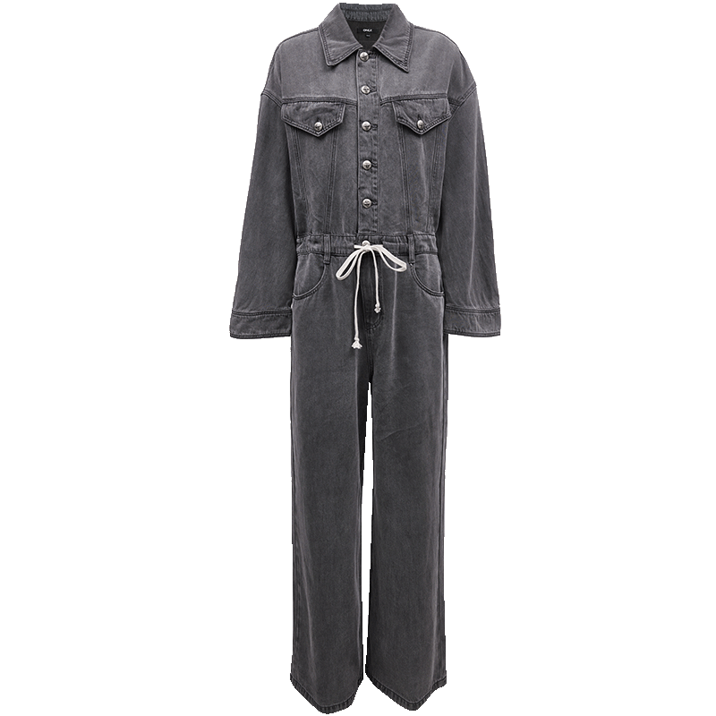 ONLY2025秋季新款復古水洗直筒褲連體長(cháng)褲牛仔褲女|125164001 J08 淺牛仔灰 L