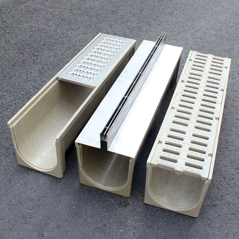 仁聚益304缝隙式不锈钢线性排水沟u型槽成品树脂排水沟盖板下水道盖板