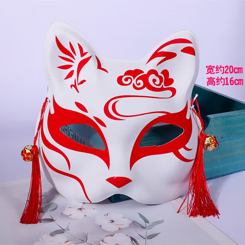 山头林村万圣节男生装扮头饰男面罩古风汉服半脸帅气面具狐狸道具化妆