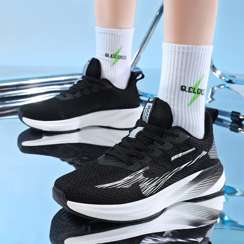 邦特跑步鞋男女同款运动鞋夏季透气网面轻便防滑耐磨竞速休闲鞋子