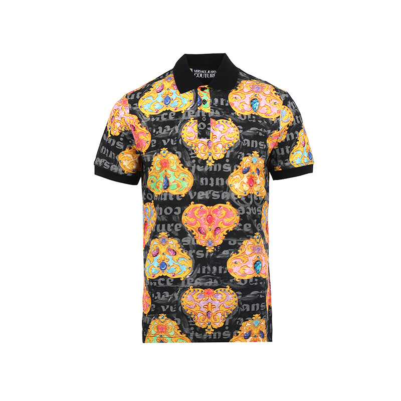 versace jeans couture24春夏新品时尚印花图案男士短袖t恤polo衫76