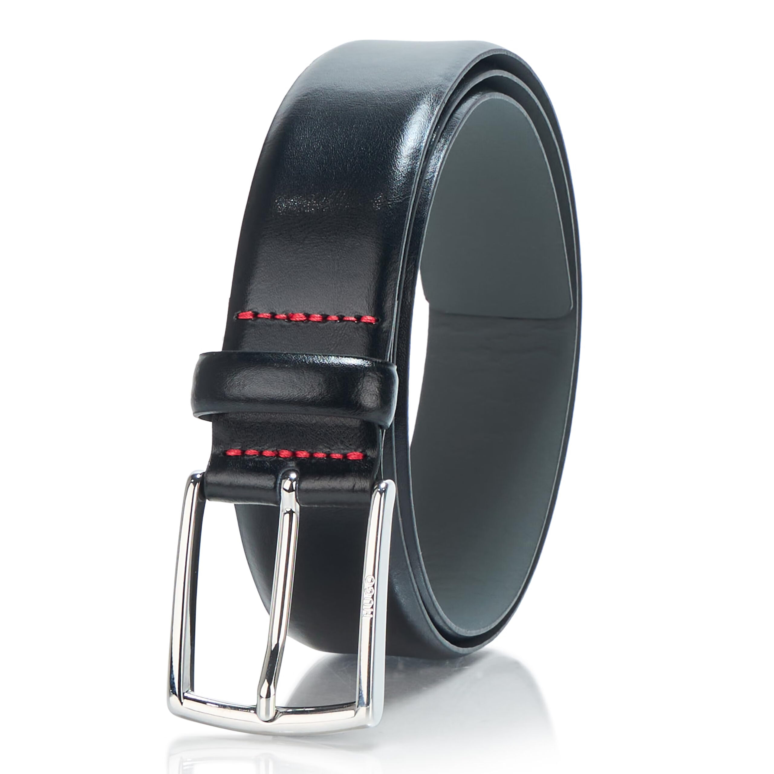 雨果博斯HUGO 男式 Gregor 光滑皮带 黑色 42