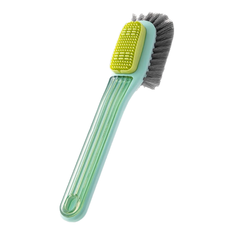 SP SAUCE鞋刷子軟毛鞋刷洗鞋神器清潔刷家用洗衣刷長(zhǎng)柄鞋刷軟毛不傷鞋刷子 綠色【無(wú)死角/加長(zhǎng)桿】