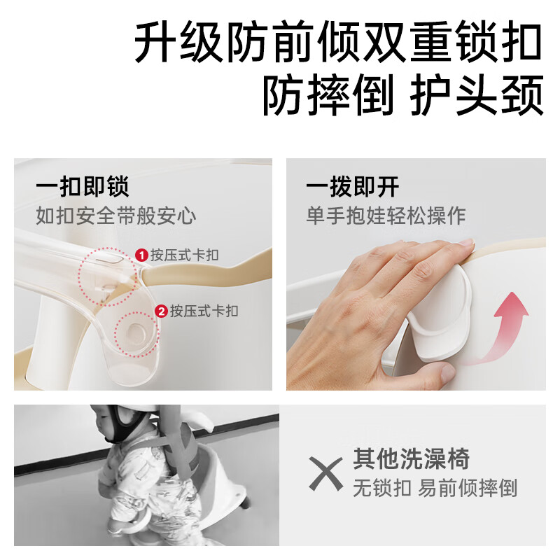 YEESOOM婴儿洗澡坐椅防滑浴凳儿童学坐泡澡神器宝宝洗澡盆坐椅浴桶多功能 全包围豪华款溜溜车【送牵引绳，万向轮，含全部功能】