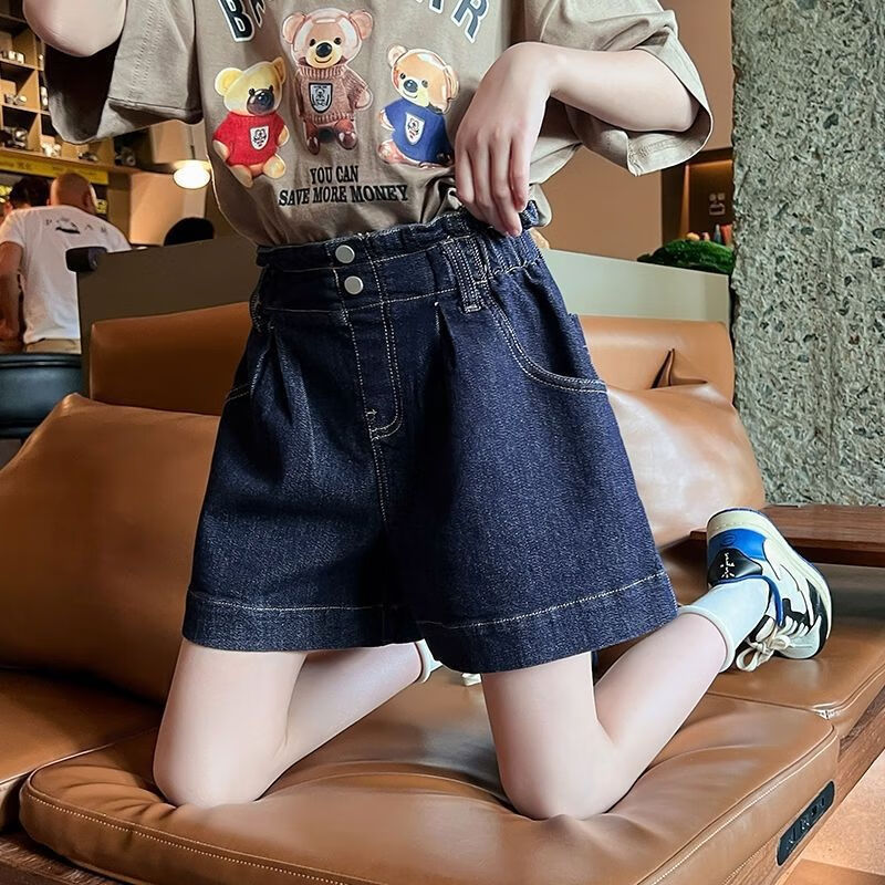 儿童2024韩版洋气夏季薄款牛仔裤中大童女孩外穿短裤女童时尚热裤