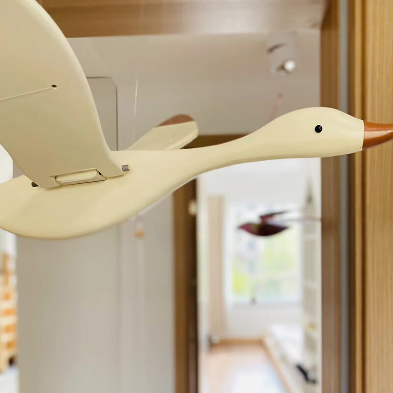 丹麦燕子空中吊饰大雁挂件会飞的海鸥平衡悬挂木制鸟装饰品