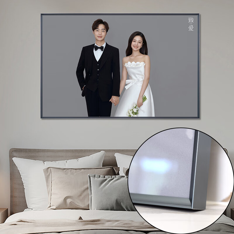 定制铝合金婚纱照放大挂墙洗照片加相片做成相框结婚照打印极简风 青