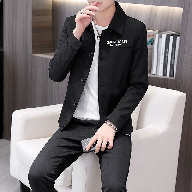 禾纾30岁男装搭配成熟全套西服套装男士青年发型师韩版夹克小西装一套