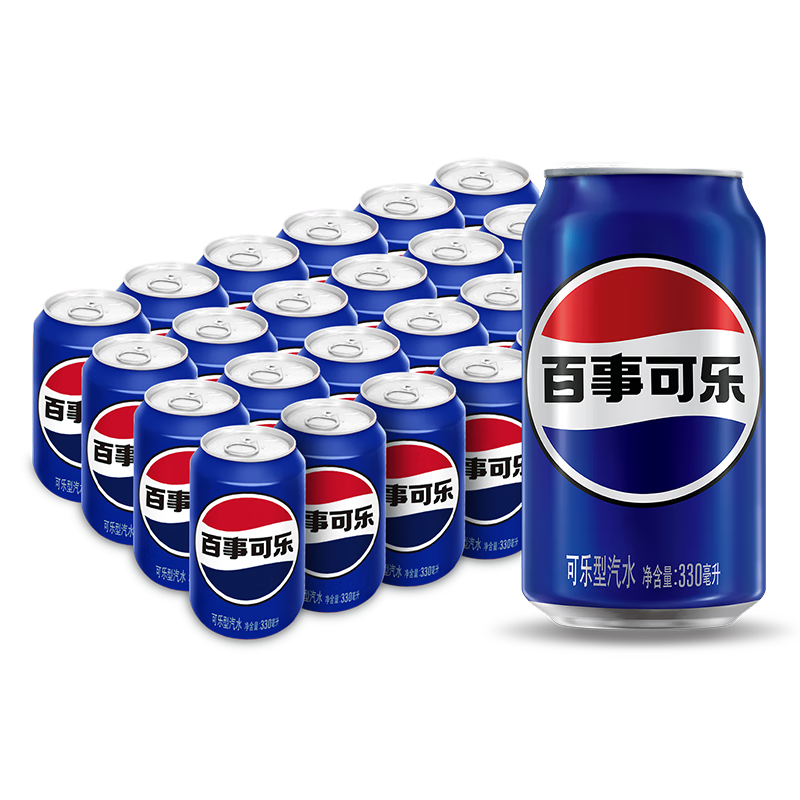百事可乐 Pepsi 汽水 碳酸饮料 330ml*24听  新老包装随机发货