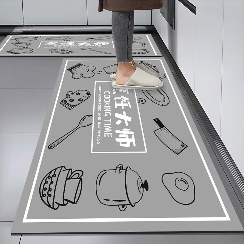 茵瀚厨房地垫防滑防油吸水长条垫子软科技绒耐脏蹭灰脚垫免洗可定制 烹饪大师 60cm*120cm 京东折扣/优惠券