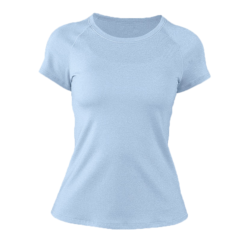 愛暇步春夏季薄款專業(yè)健身服女高端瑜伽服速干運(yùn)動(dòng)上衣短袖T恤時(shí)尚罩衫 A22067JDA高級(jí)藍(lán)/無胸墊 L