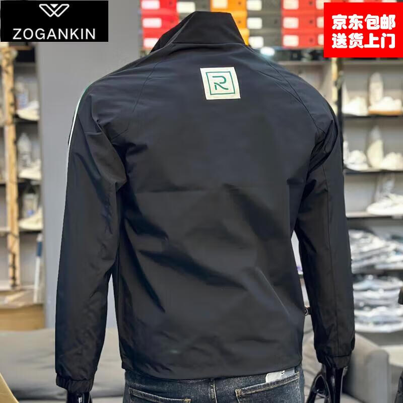 ZOGANKIN品牌运动休闲夹克外套男痞帅立领上衣春季新款男士薄款修身男装潮 黑色 L适合120-140斤