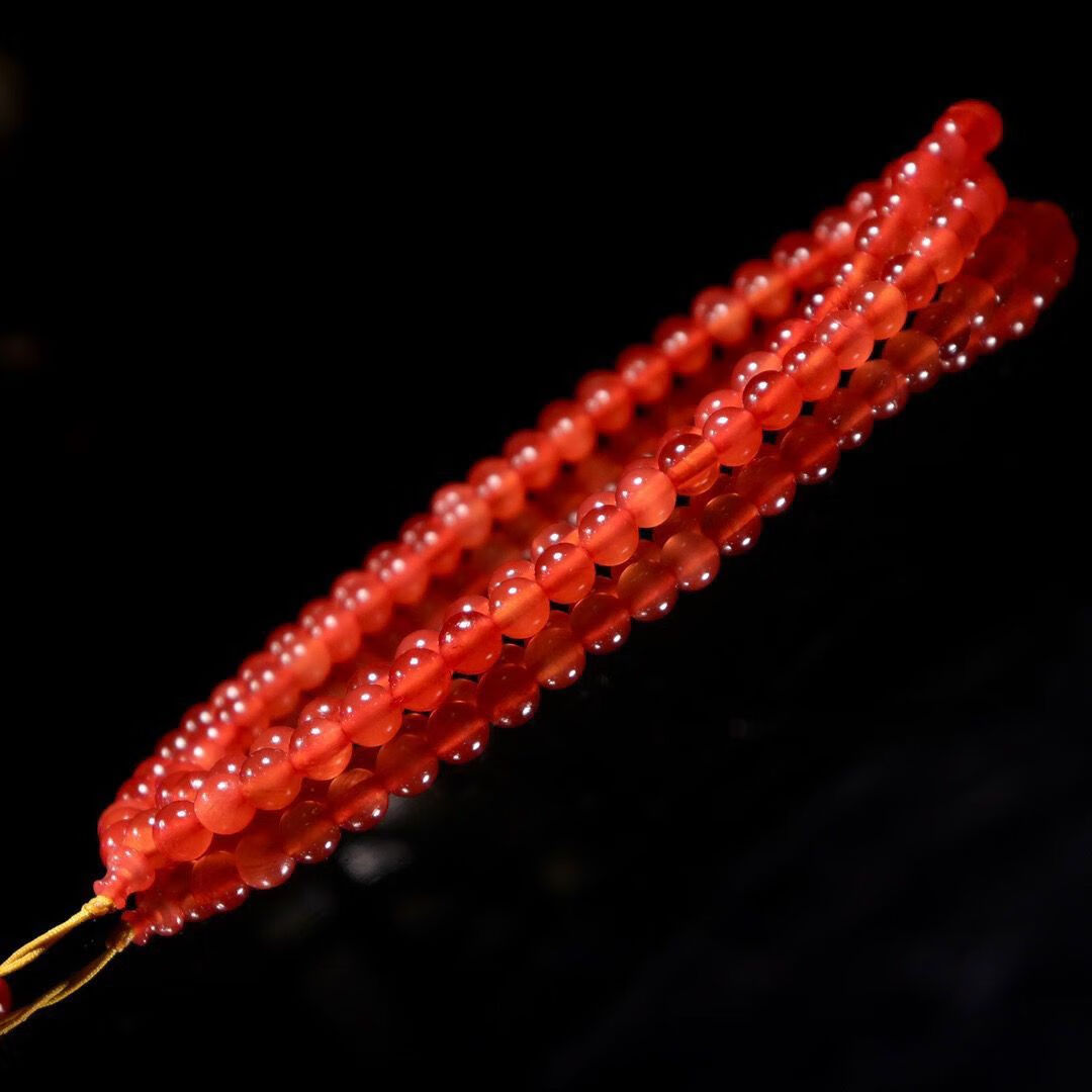 van crude annora青鱼石手串保鱼惊石珠108念珠满血色青鱼石惊 8m108