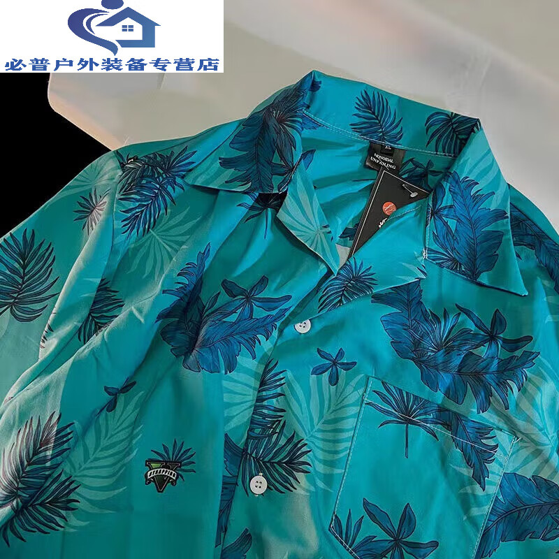 熙威尼罪恶都市2022夏季西海岸夏威夷花衬衫侠盗猎车手gta5 汤米同款