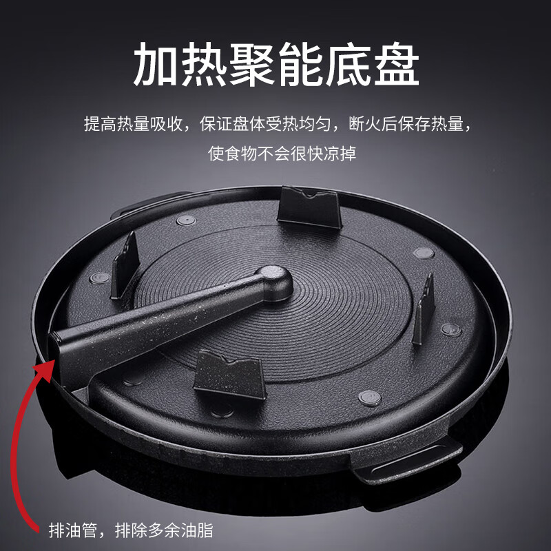 脉鲜烤盘户外卡式炉煎烤盘 家用煤气灶可用 麦饭石涂层野炊便携烧烤盘 【正品保证】MG-102圆形烤盘/Φ32cm
