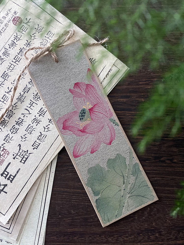 书签古典中国风原创礼物文创植物花卉书 可定制 荷花 其他长方形尺寸