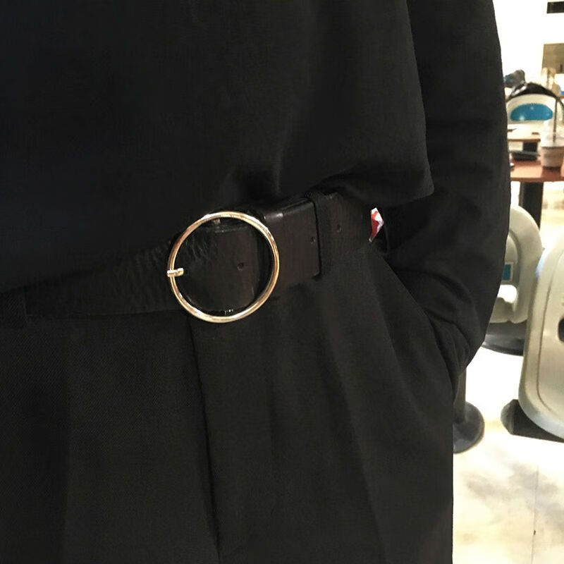 米詅ins风男学生新款针扣圆环皮带青少年韩版潮流个性百搭腰带女裤带