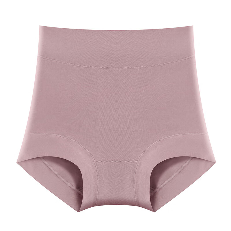 内裤女中高腰透气女士大码收腹包臀女士平角裤裤头 W9573-豆沙 L