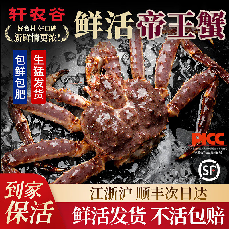 【活鲜】帝王蟹鲜活海鲜帝皇蟹鲜活螃蟹可同城闪送皇帝蟹活蟹帝 【3.5-3.9斤】鲜活发货 新鲜到家