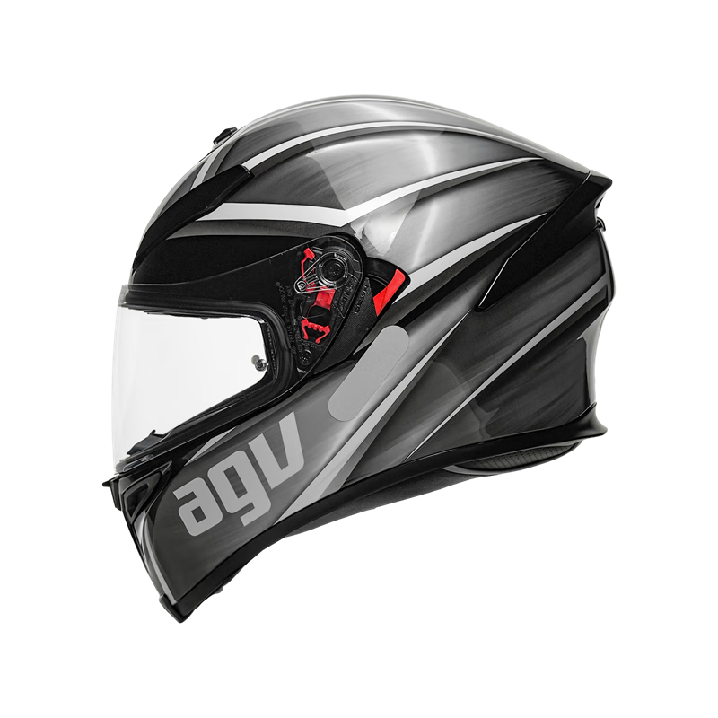 AGV K5S摩托車雙鏡片頭盔機車跑盔男女騎行全盔四季通用安全帽3C TEMPEST/BLACK/SILVER XL（適合60-63頭圍）