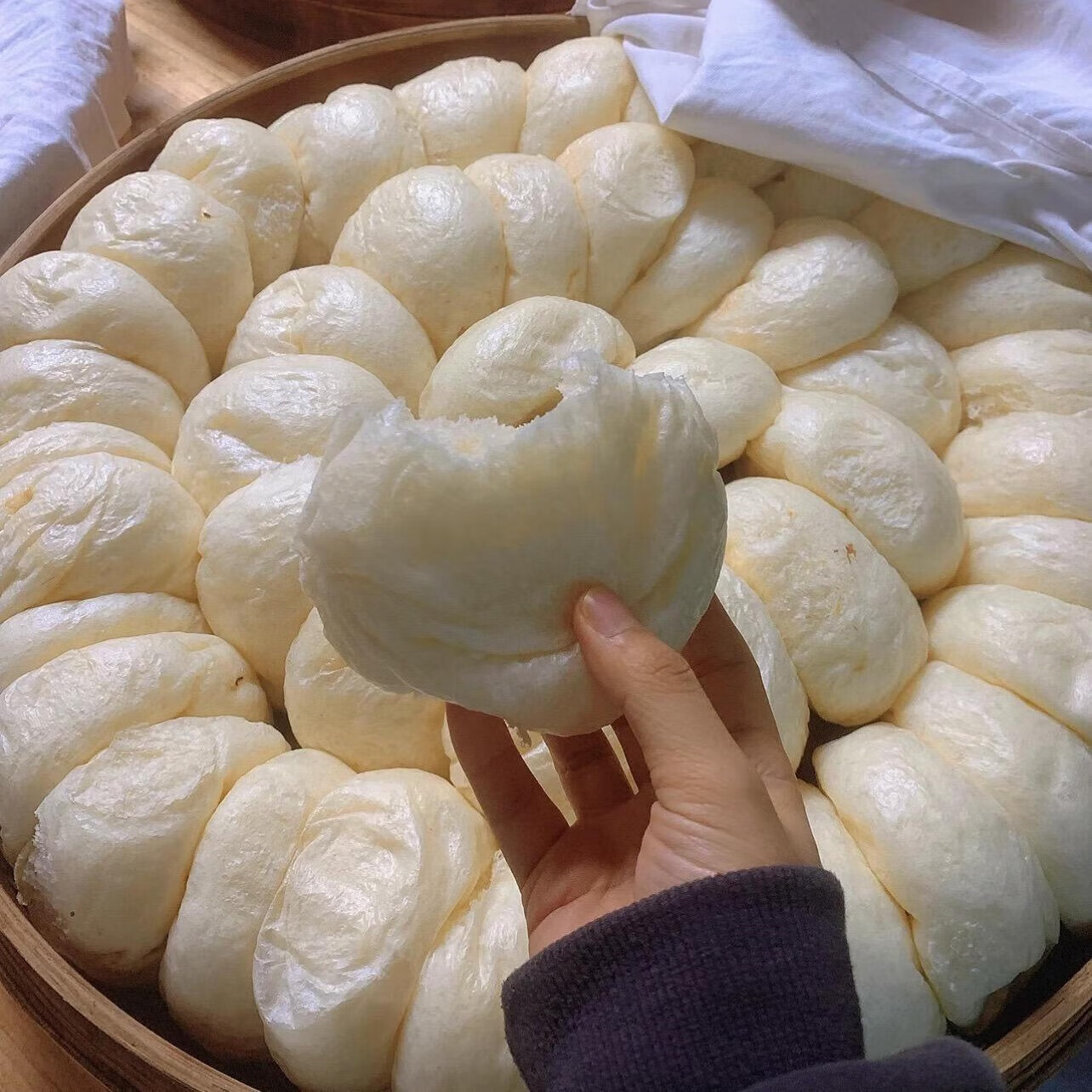 知香翁酒酿馒头龙游空气馒头白馒头手工大馒头面点儿童早餐面点速食油炸 （微甜）酒酿馒头1袋--10个装