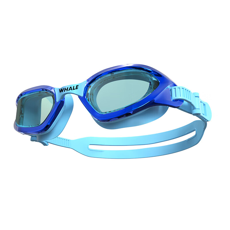 鲸鱼S4专业儿童防雾泳镜防雾剂1888天起雾换新免高清护眼近视游泳眼镜 玫瑰红(透明镜片)+赠泳帽