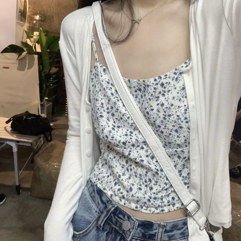 浅黛颜锈与骨牛奶丝婴儿肌触感百搭黑/白两色入薄针织遮阳空调开衫