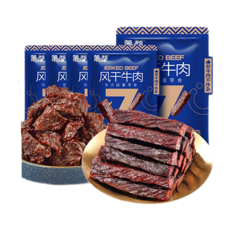 蒙都內(nèi)蒙古特產(chǎn)風(fēng)干牛肉干518克 牛肉干牛肉塊組合裝健身零食 組合裝孜然518g
