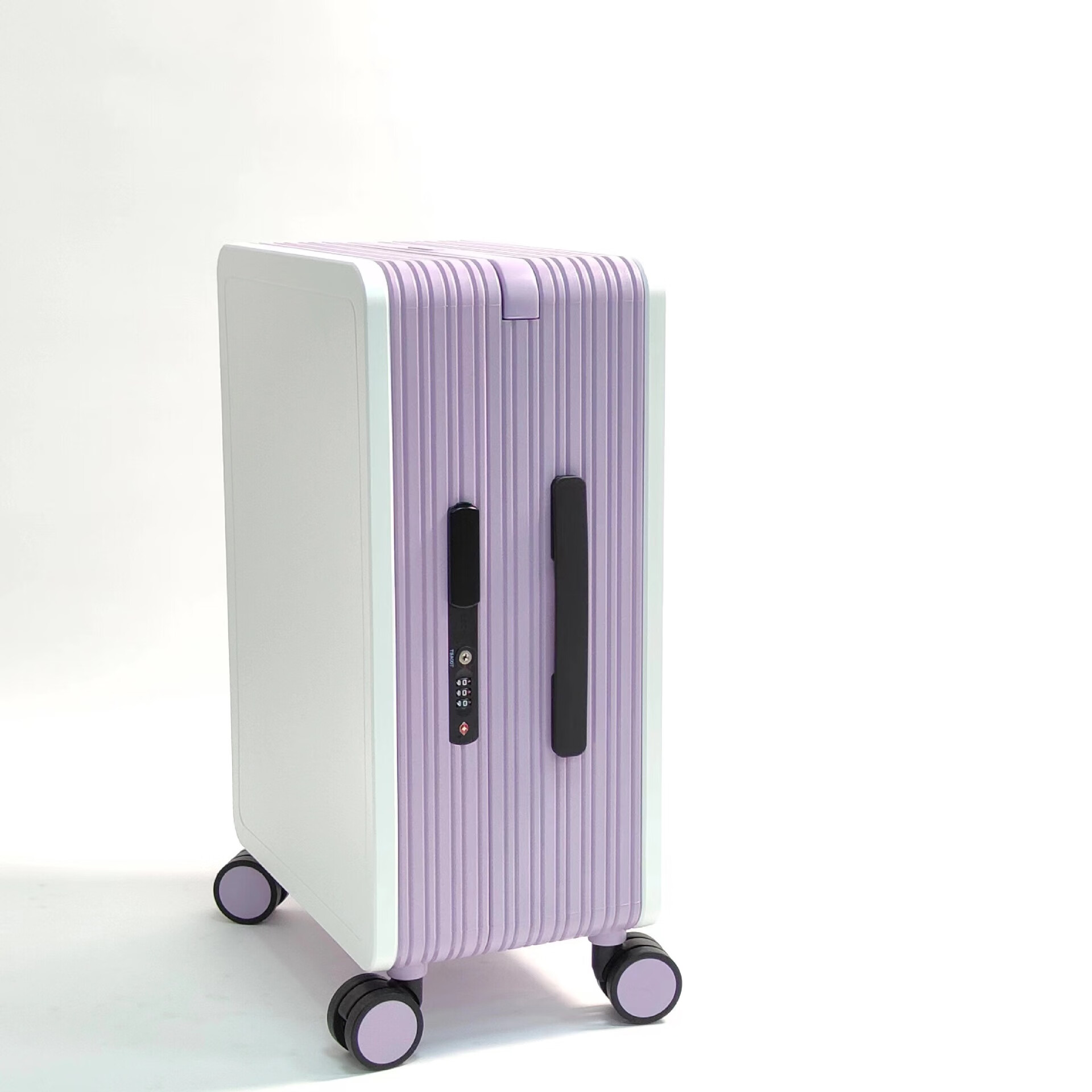 阳光岛新款行李箱20寸登机宽拉杆高颜值24寸拉杆箱定制大容量旅行箱 紫配白 24寸57天托运箱