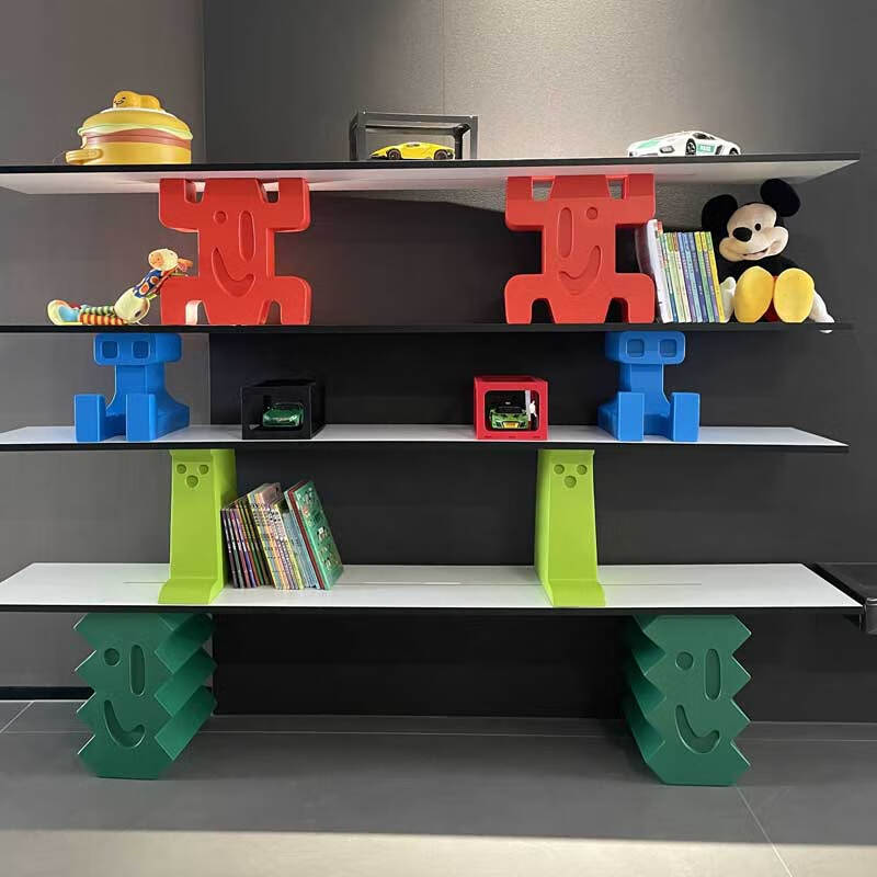 玻之里 孟菲斯儿童书架落地靠墙大容量书柜创意展示柜儿童房 2层书架