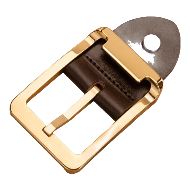 牛當(dāng)家皮帶頭針扣男皮帶扣男士腰帶頭休閑腰帶扣配件褲帶扣頭  3.8CM防過敏陶瓷針扣KT1568深咖